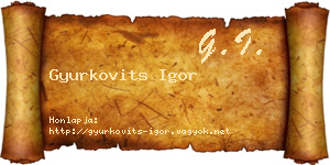 Gyurkovits Igor névjegykártya